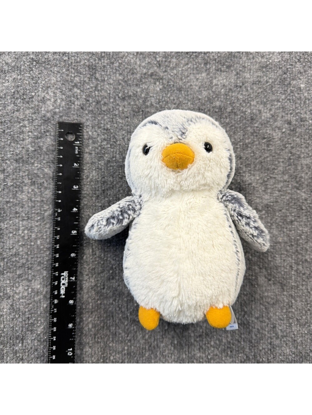 Aurora Pom Pom Grey Penguin 9” Plush Stuffed Animal Soft Christmas